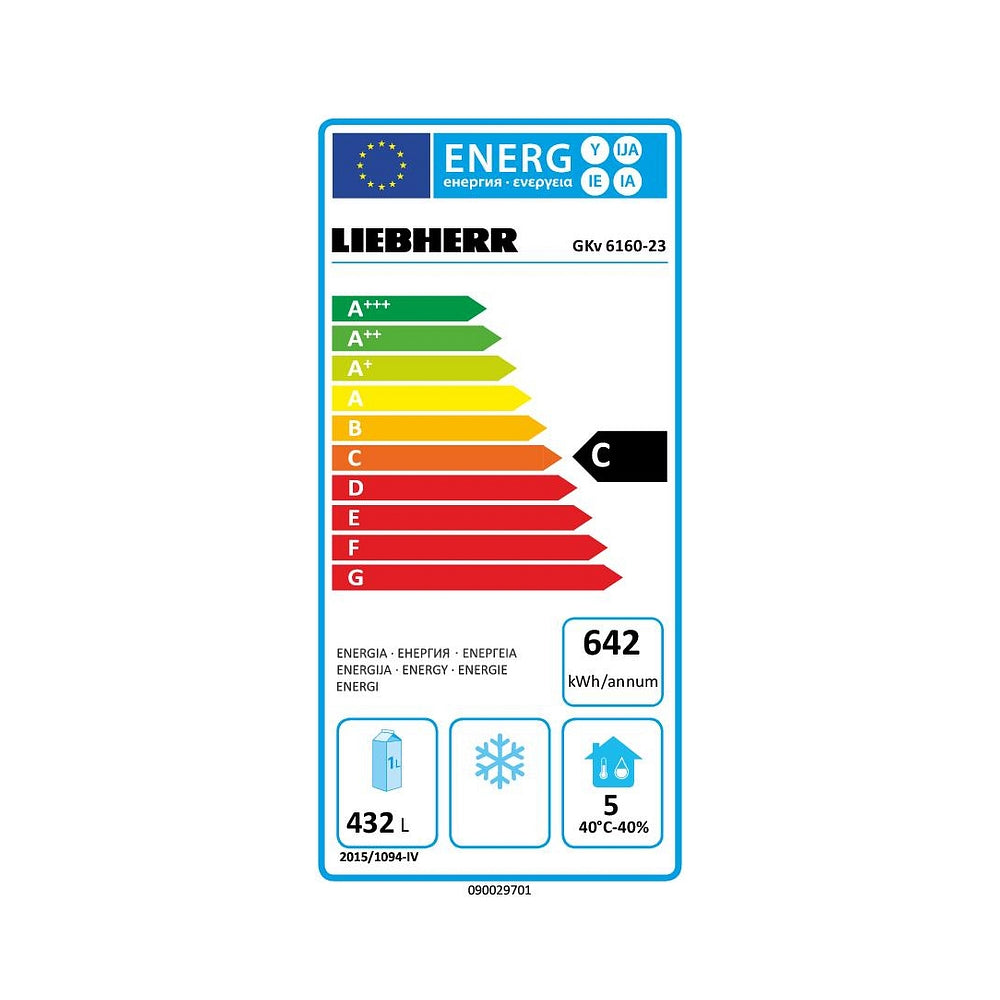 Armoire positive 1 porte +1°C/+15°C en 586 litres - LIEBHERR GKV 6110