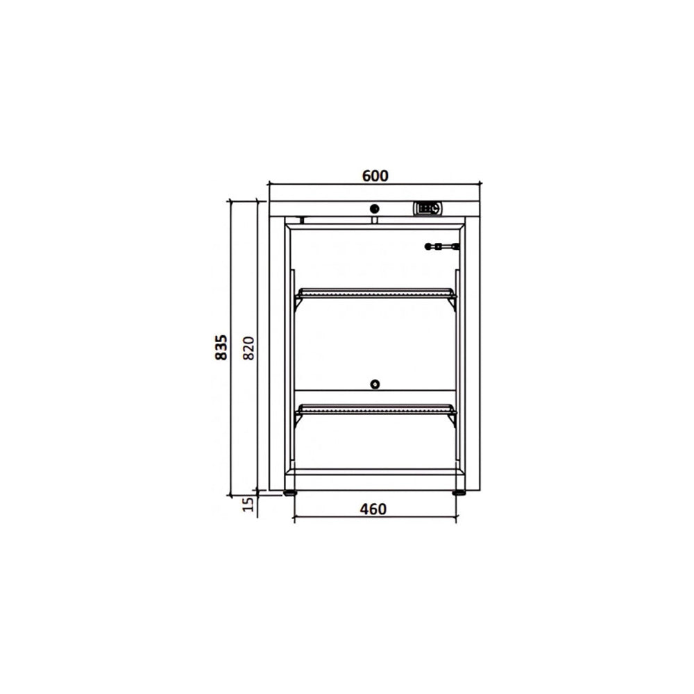 Mini armoire inox positive 122L porte pleine +1° / +8°C - Marecos ARV-150-CS-TA-PO
