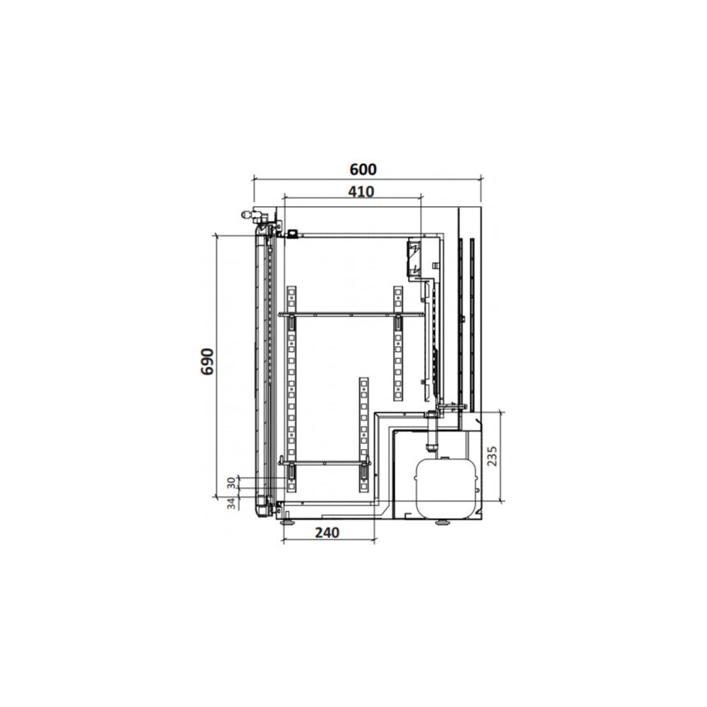 Mini armoire inox positive 122L porte pleine +1° / +8°C - Marecos ARV-150-CS-TA-PO