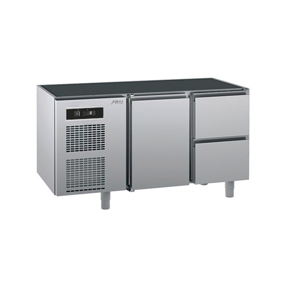 Timbre réfrigéré GN 1/1 sans plan de travail avec 1 porte / 2 tiroirs - Sagi KUEA2