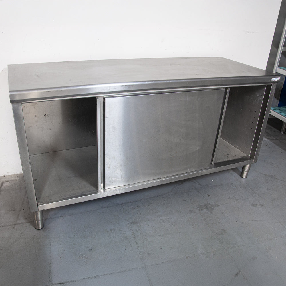Meuble inox avec 2 portes coulissantes - 1800 x 700 x 900 mm - Tournus 504366