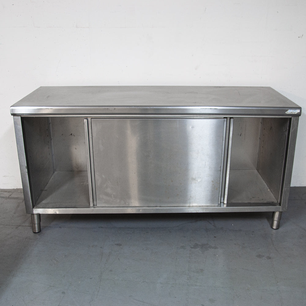 Meuble inox avec 2 portes coulissantes - 1800 x 700 x 900 mm - Tournus 504366