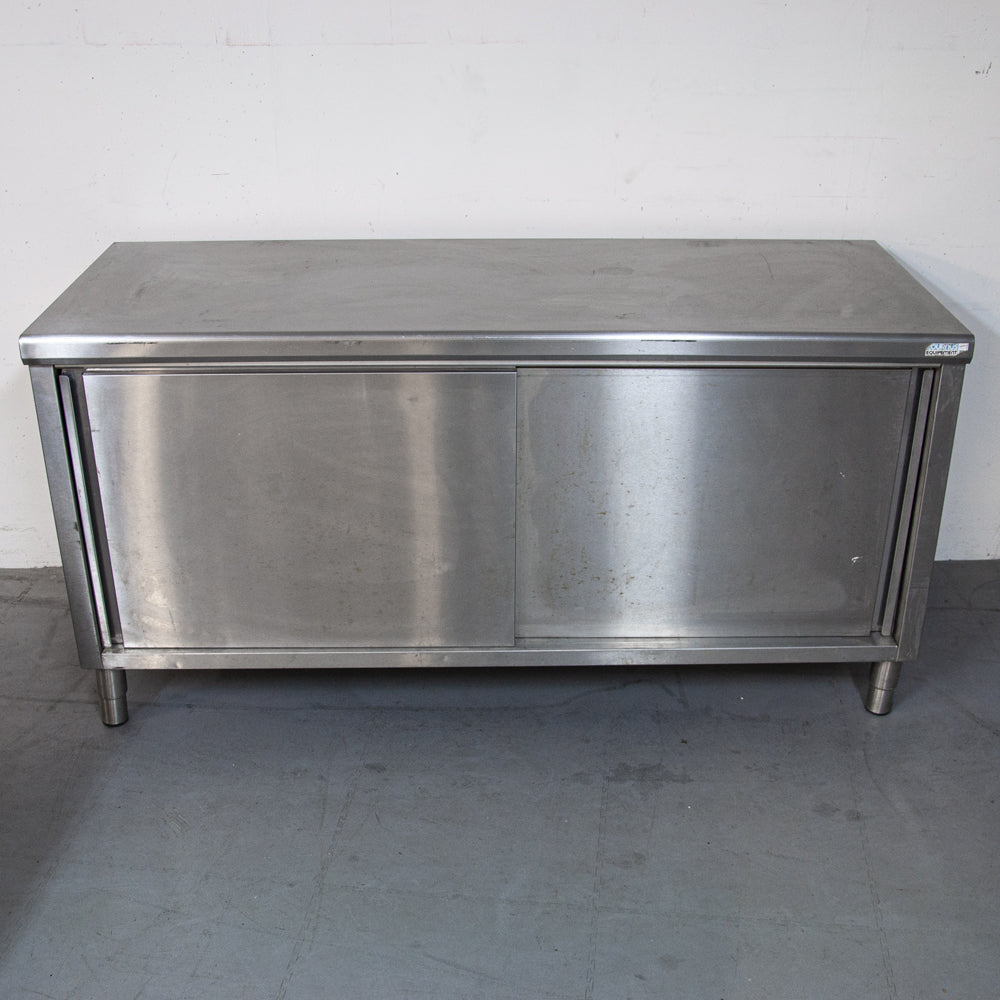 Meuble inox avec 2 portes coulissantes - 1800 x 700 x 900 mm - Tournus 504366