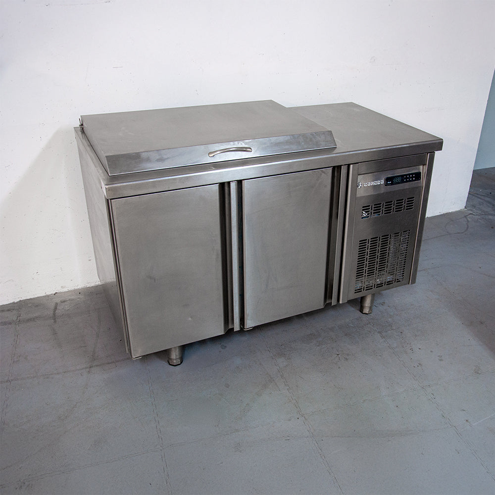 Meuble de préparation positif 0°/+8°C - 2 portes - 1340x700x940mm - Coreco MFE-150