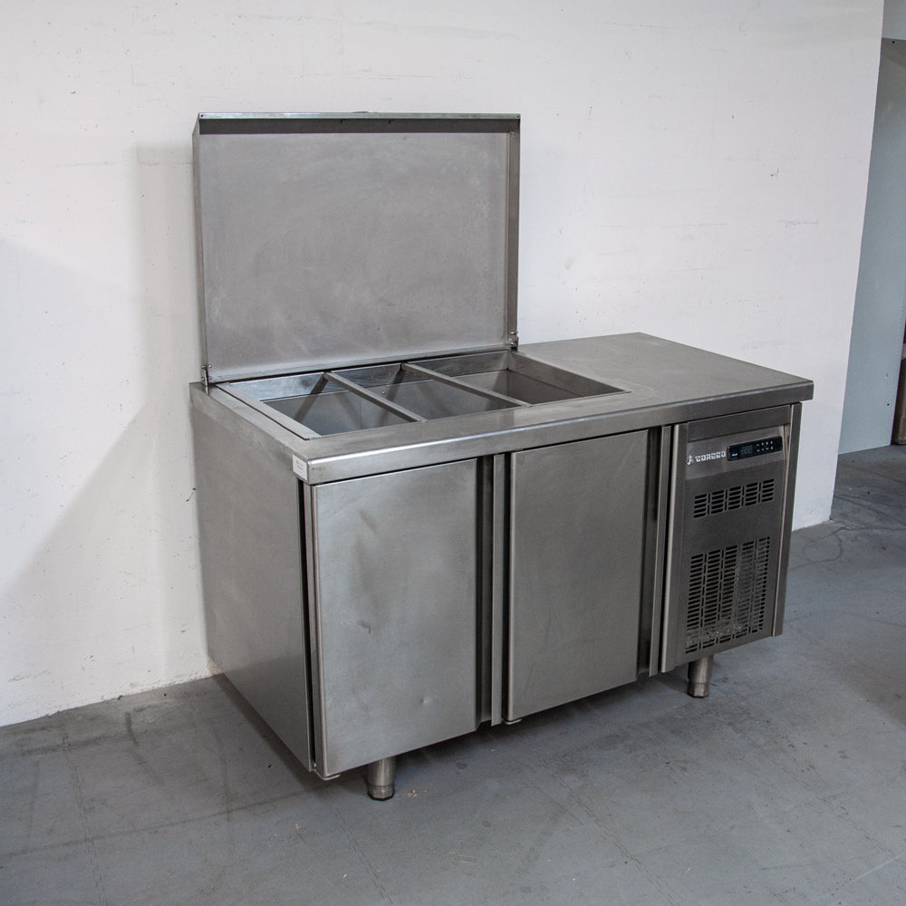 Meuble de préparation positif 0°/+8°C - 2 portes - 1340x700x940mm - Coreco MFE-150