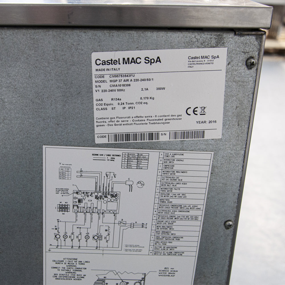 Machine à glaçons cylindriques creux 37kgs / 24h - Castel Mac SPA MGP37A