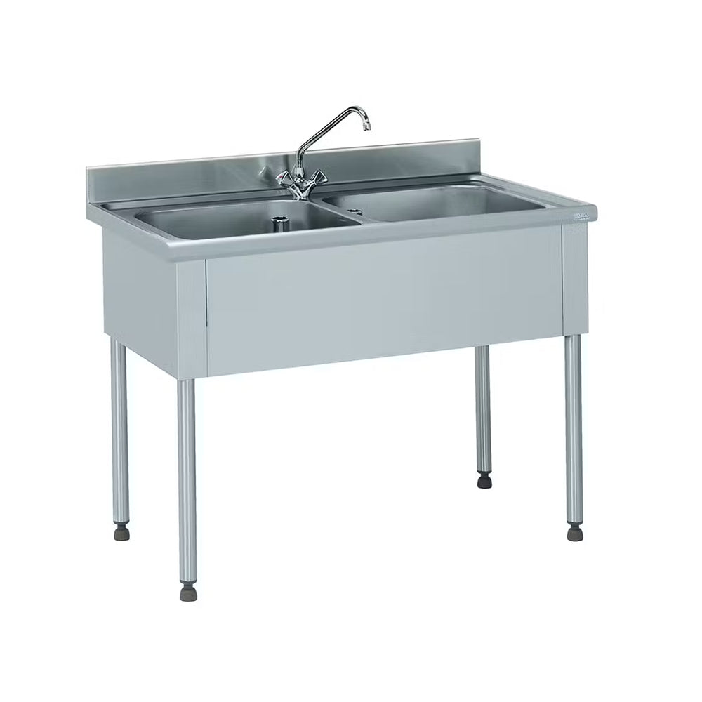 Plonge 2 bacs avec robinet L.1400 x l.700 x H.850 mm - Tournus 816 683