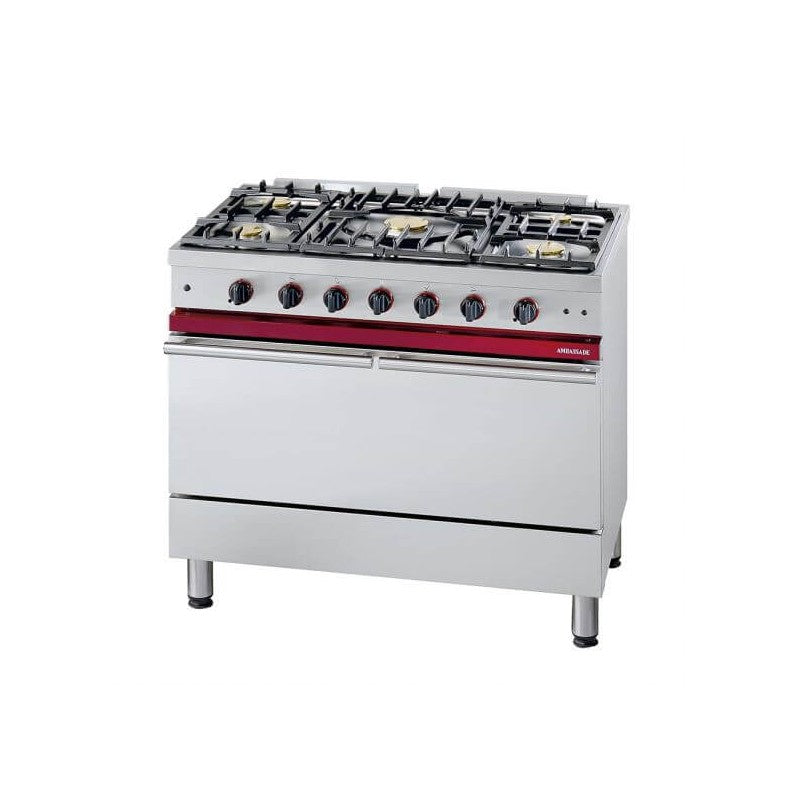 Fourneau gaz CG 1051 B - syr four gaz - 137L - 5 feux vifs + central 5 kW - 1000x650x900 mm