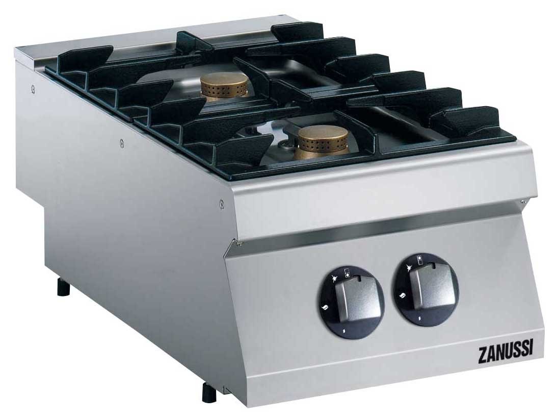 Fourneau gaz top 2 feux vifs en 400 x 700 x 250 mm