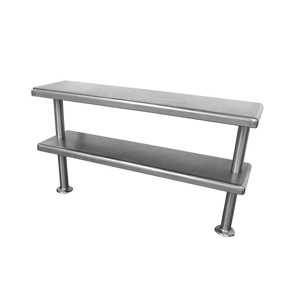 Étagère murale à 2 niveaux 75x30x60 cm argenté acier inoxydable | Leroy Étagère murale à 2 niveaux 75x30x60 cm argenté acier inoxydable | Leroy