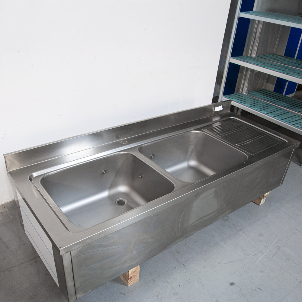 Plonge suspendue 2 bacs sans robinet - Tournus 806635