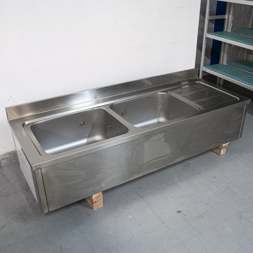 Plonge suspendue 2 bacs sans robinet - Tournus 806635
