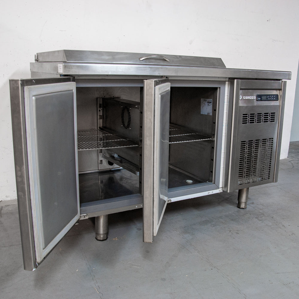 Meuble de préparation positif 0°/+8°C - 2 portes - 1340x700x940mm - Coreco MFE-150