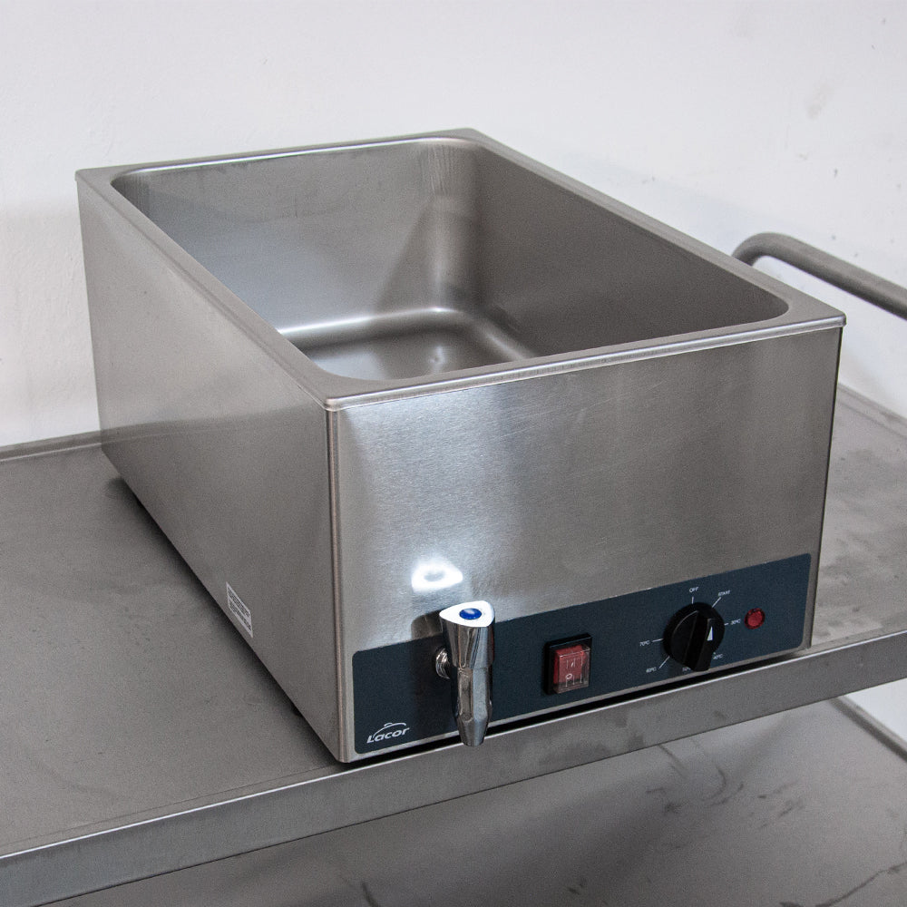 Bain-marie électrique inox à poser GN 1/1 avec robinet - 24 L - 1300 W - Lacor 69036