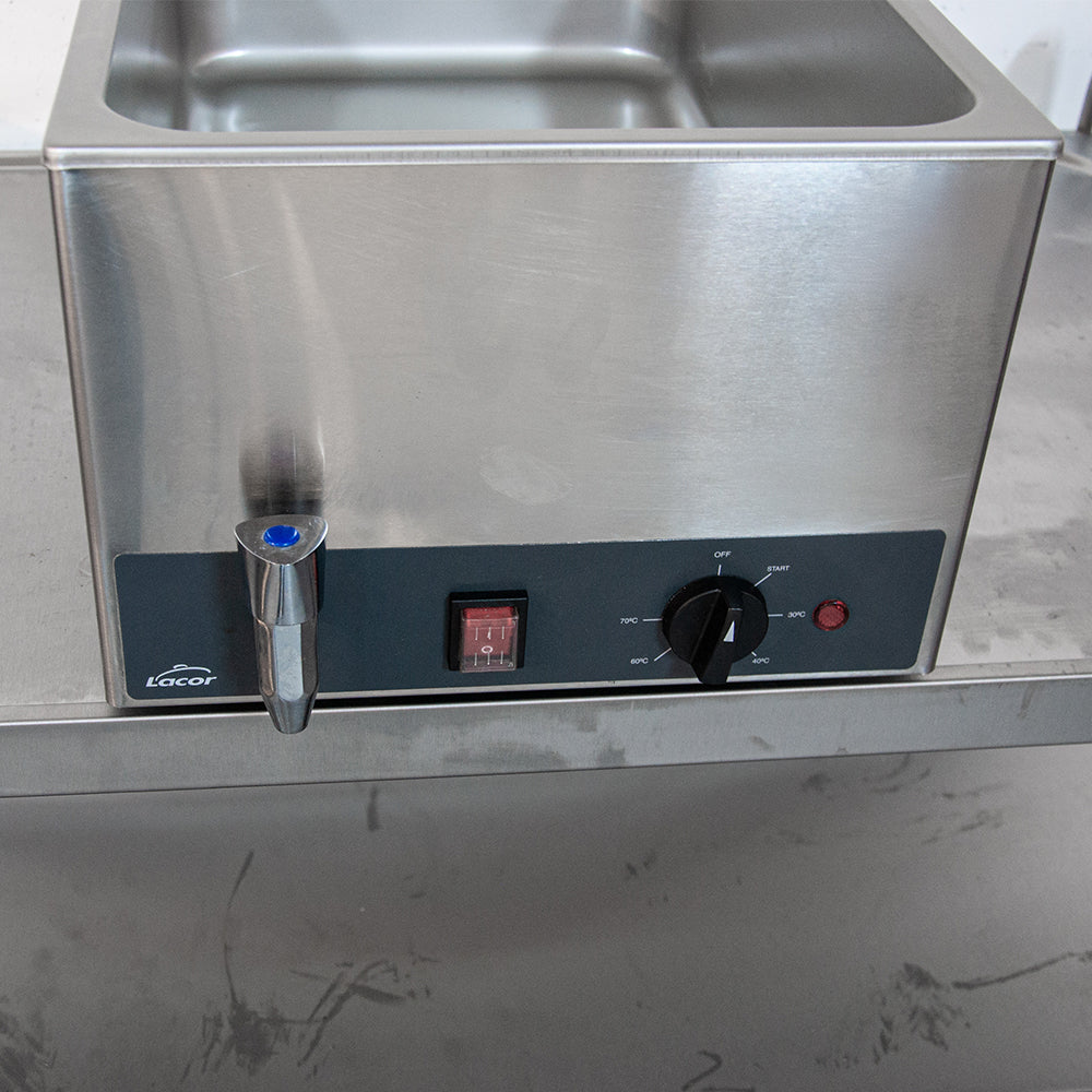 Bain-marie électrique inox à poser GN 1/1 avec robinet - 24 L - 1300 W - Lacor 69036