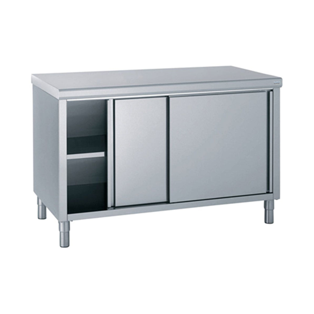 Meuble inox avec 2 portes coulissantes - 700 x 1800 x 900 mm - Tournus 504366
