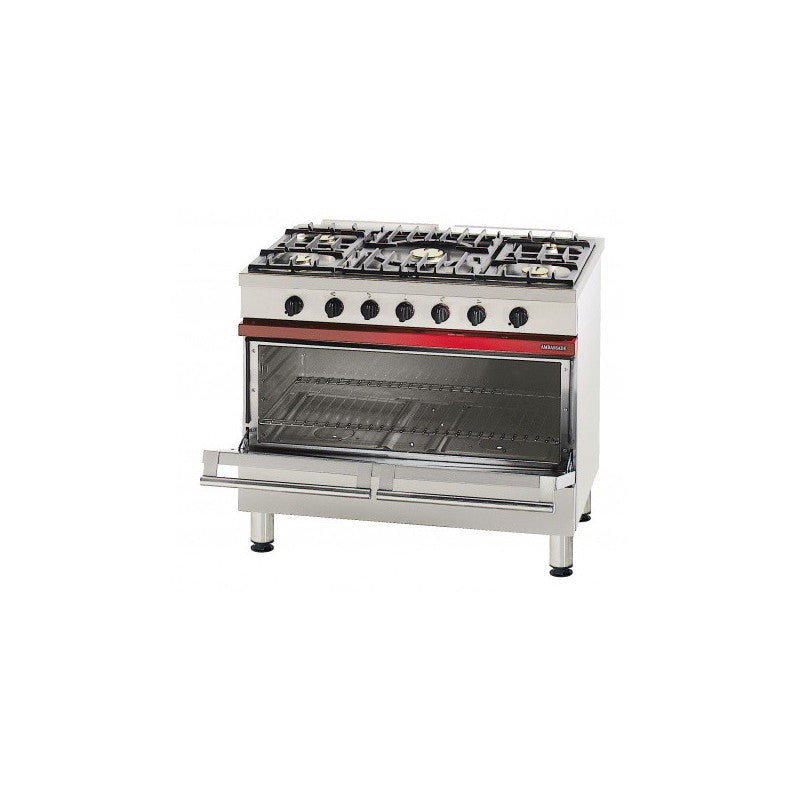 Fourneau gaz CG 1051 B - syr four gaz - 137L - 5 feux vifs + central 5 kW - 1000x650x900 mm