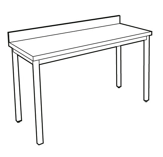 Table inox avec dosseret et étagère - Nosem TTA708ET